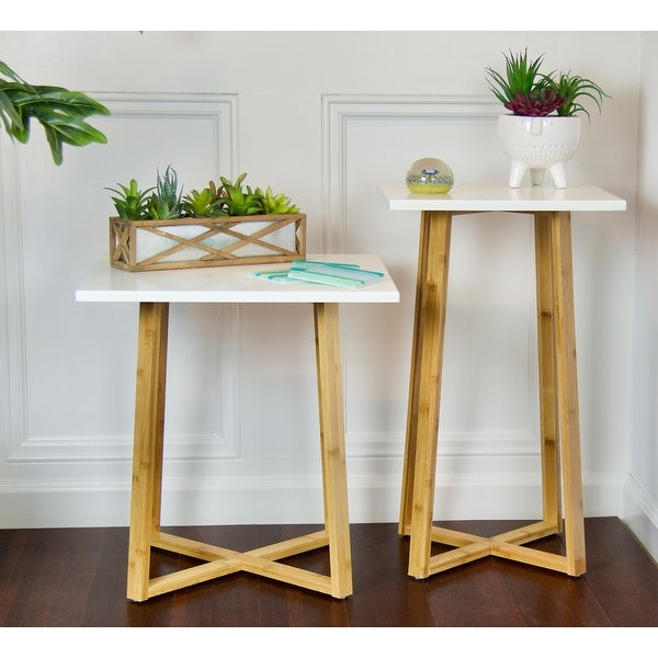 Solid Bamboo Frame Side Table