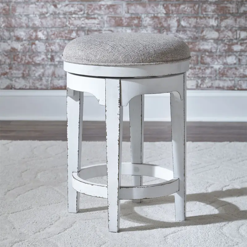 Magnolia Manor Antique White Swivel Counter Height Stool