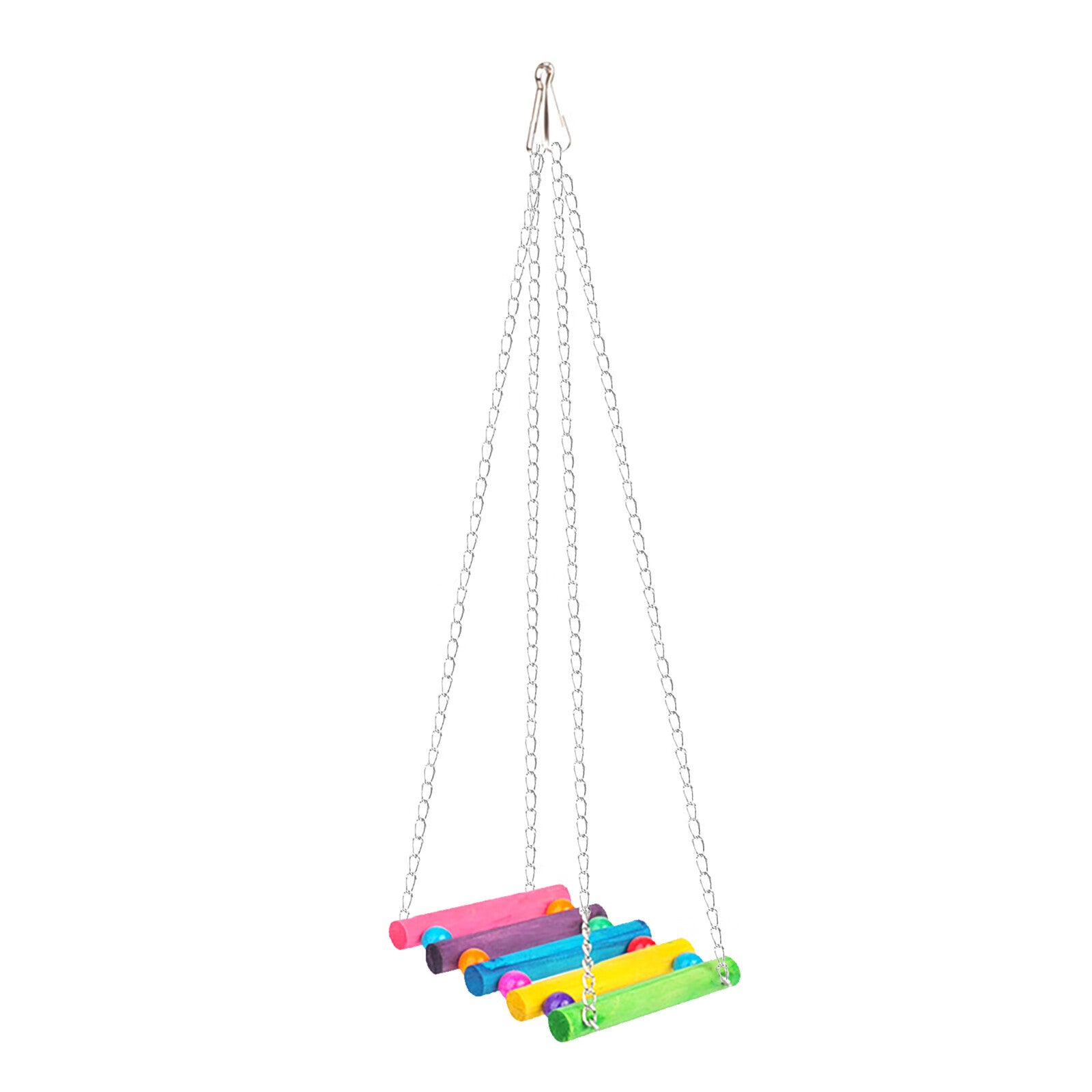 Sehao Parrot Toy Set Swing Bell Dangling Wooden Chew Colorful Pet Toys Multicolor PVC