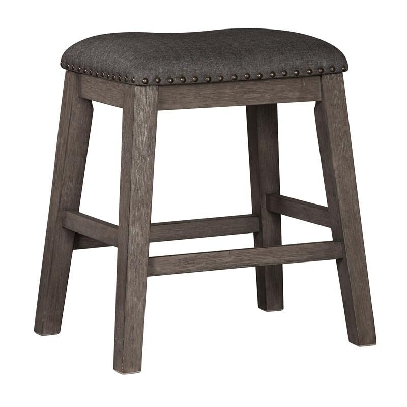 Ashley D388-024 Antiqued Gray Wash Finish Counter Height Stool 4-Pack - 16