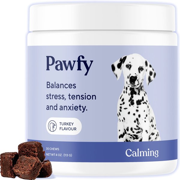 Pawfy Calming Turkey Flavor Chews Dog Supplement