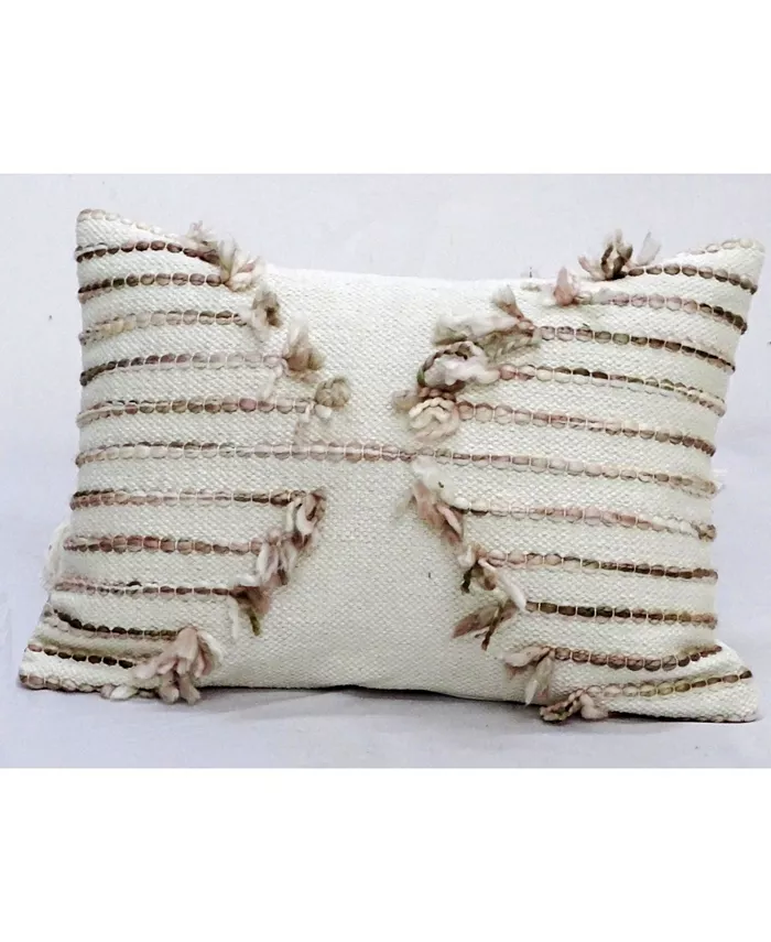 Vibhsa Chicos Home Embroidered Decorative Pillow， 14