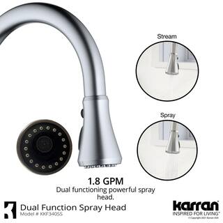 Karran Kadoma Single Handle Touchless Pull-Down Sprayer Kitchen Faucet in Stainless Steel KKF340SS