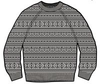 Cutback Fairisle Knitted Jumper - Grey Marl