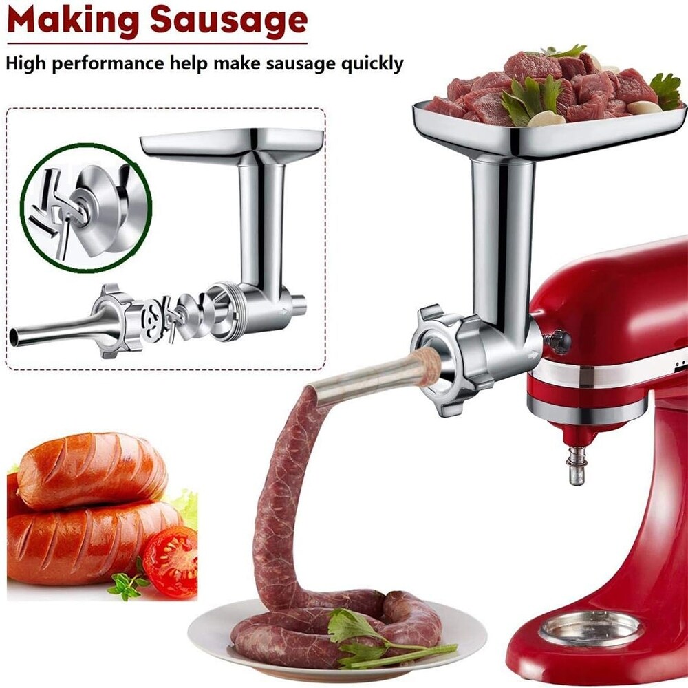 Meat Grinder Attachment Including 3 Sausage Stuffer Accessory for KitchenAid Stand Mixer