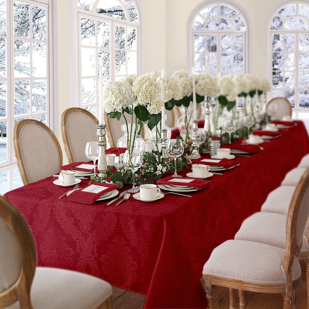 Elrene Barcelona Damask Elegant Fabric Tablecloth