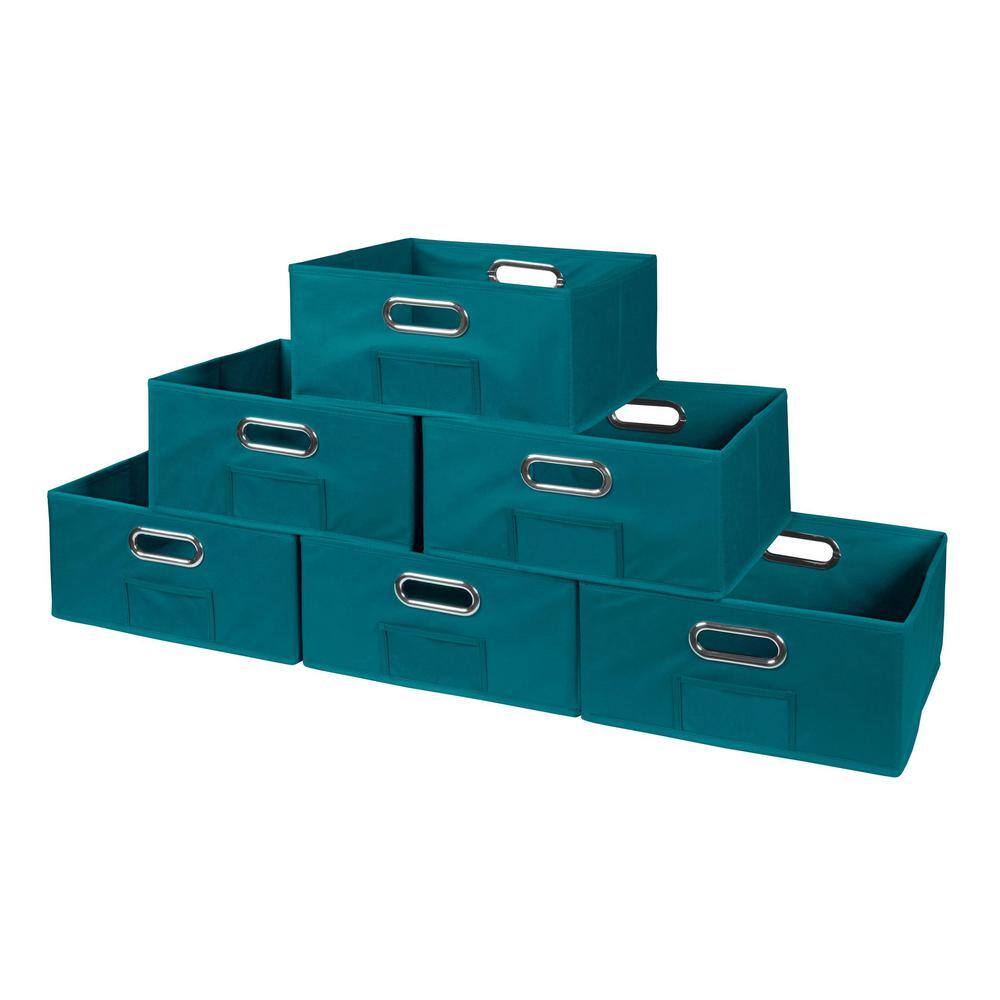 Regency 6 in. H x 12 in. W x 12 in. D Teal Fabric Cube Storage Bin 6-Pack HDCHTOTE066PKTL