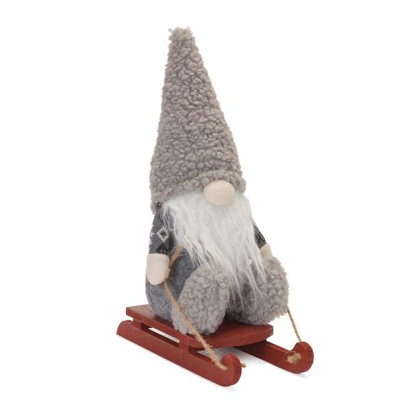 Plush Winter Gnome on Sled (Set of 2)