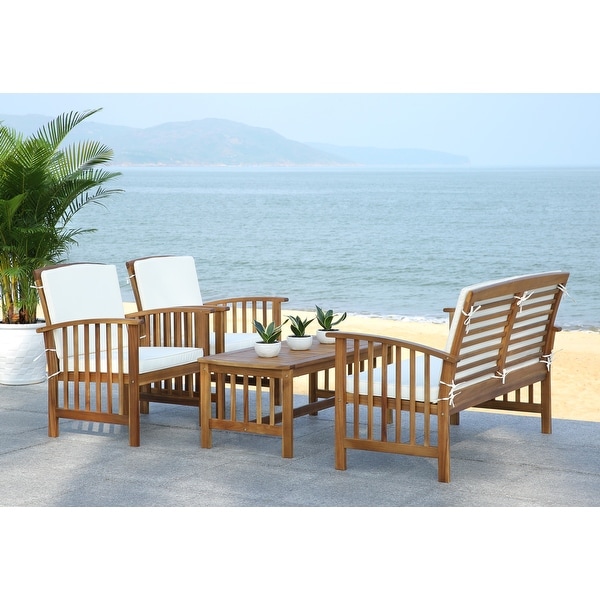 SAFAVIEH Outdoor Rocklin 4piece Conversation Patio Set