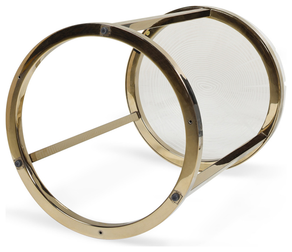 Dendros Live Edge Mimic Round Side Table  Gold  ampAcrylic   Contemporary   Side Tables And End Tables   by Jennifer Taylor Home  Houzz