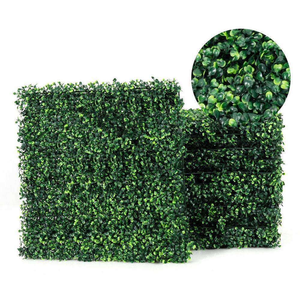 WELLFOR 12-Piece 20 in. L x 20 in. W PE Garden Fence Artificial Boxwood Panels HZ-HPY-10013