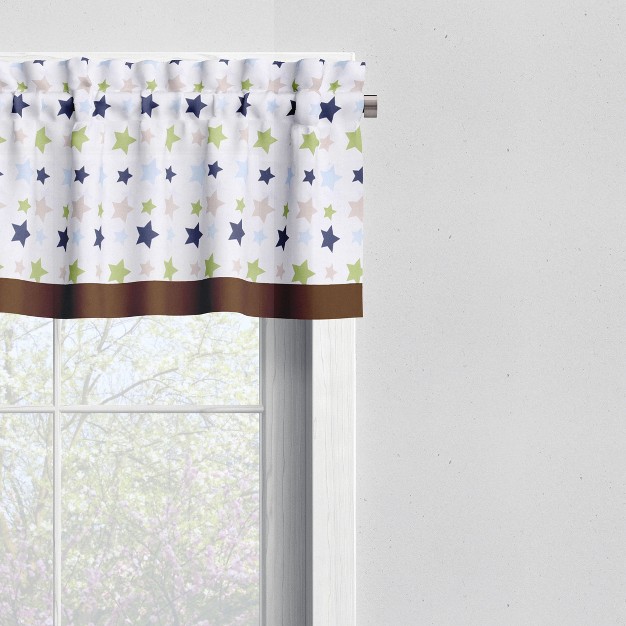 Bacati Stars Green Blue Beige Window Valance