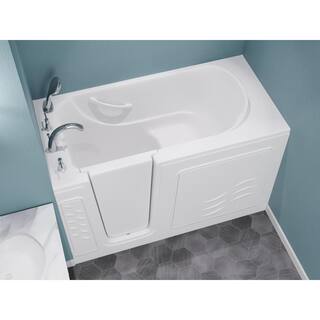 Universal Tubs Builder's Choice 60 in. Left Drain Quick Fill Walk-In Soaking Bath Tub in White B3060LWS