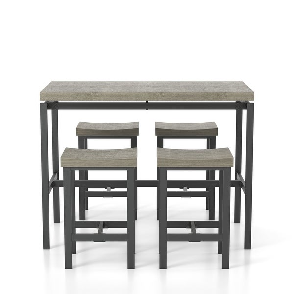 Wim 5-Piece Counter Height Dining Set， Gray