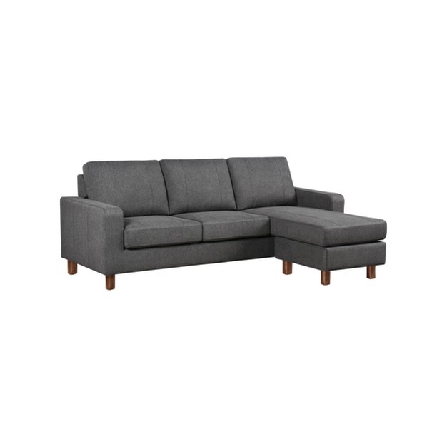 Elaina Fabric Reversible Sectional And Ottoman Gray Abbyson Living