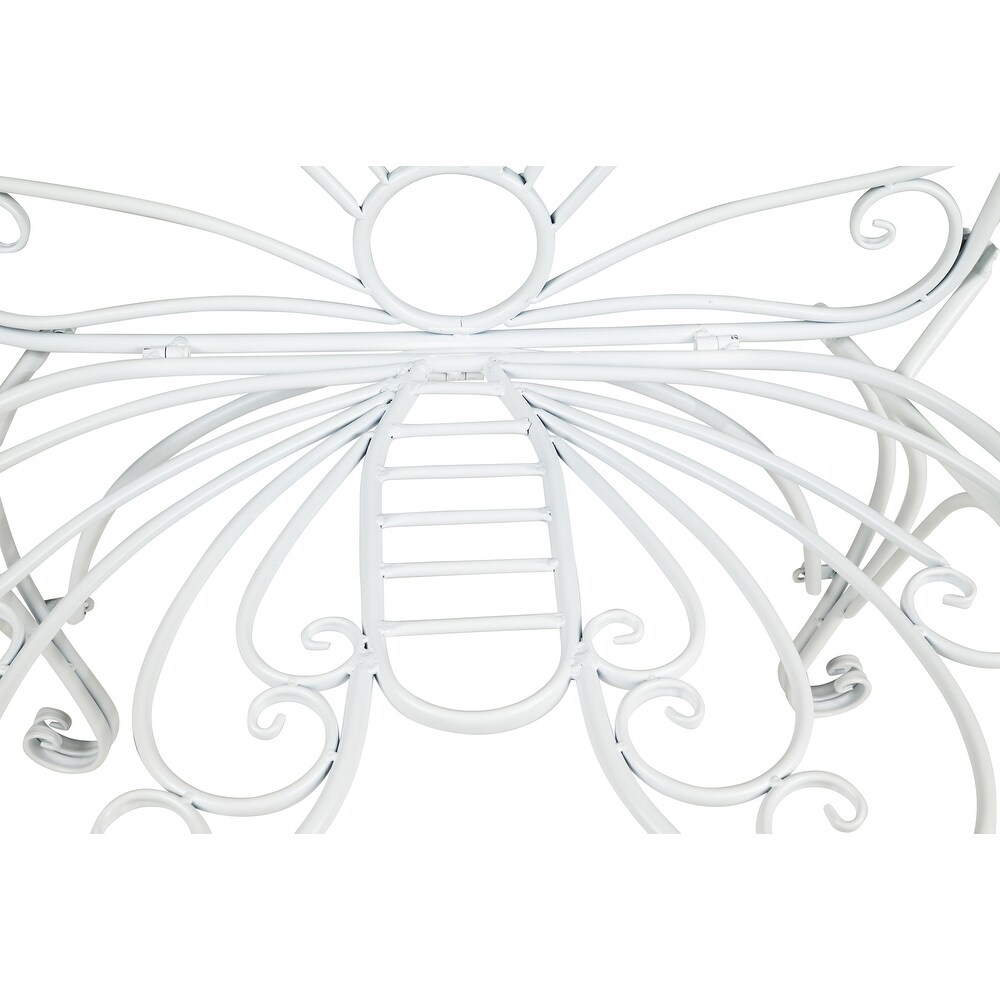 White Metal Garden Butterfly Chair