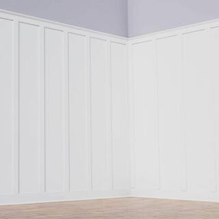 Ekena Millwork 58 in. X 96 in. X 104 in. Expanded Cellular PVC Deluxe Shaker Wainscoting Moulding Kit (for heights up to 104H) WPKP104X06DS