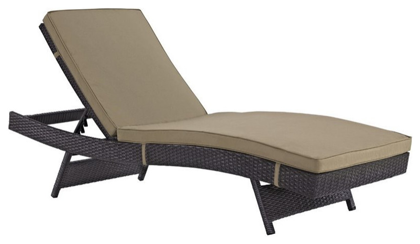 Home Square 2 Piece Adjustable Patio Chaise Lounge Set in Mocha   Tropical   Outdoor Chaise Lounges   by Homesquare  Houzz