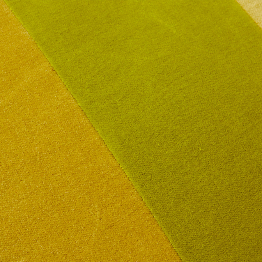 Striped velvet pillow yellow / green