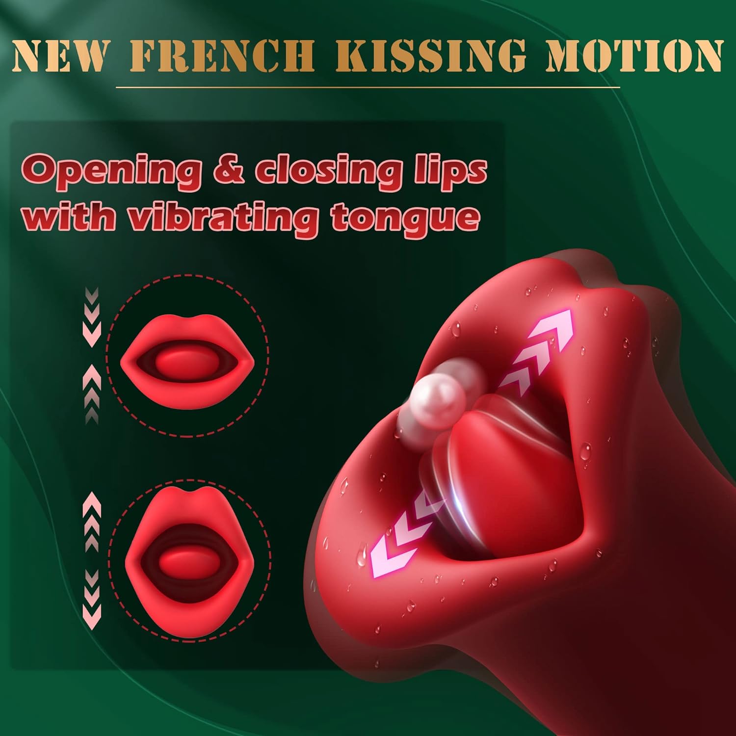 Clitoral Vibrator With Kissing Lips & Vibrating Tongue