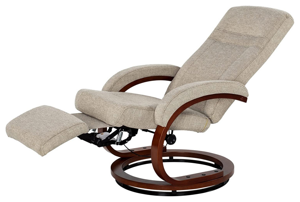 Contemporary Swivel Recliner  Vinyl Cushioned Seat With Curved Arms   Contemporary   Recliner Chairs   by Declusia  Houzz