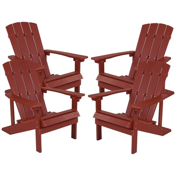 Allweather Poly Resin Wood Outdoor Adirondack Chair (Set of 4)