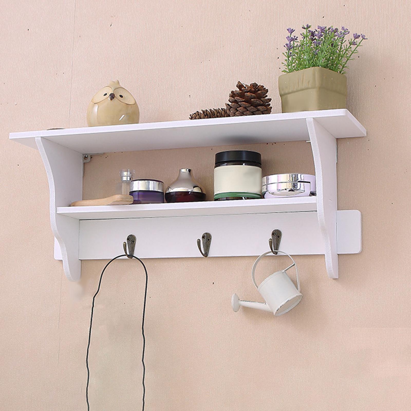 Wall Hooks with Shelf Coat Hooks Coat Rack Hanging Shelf for Home Bathroom Decor