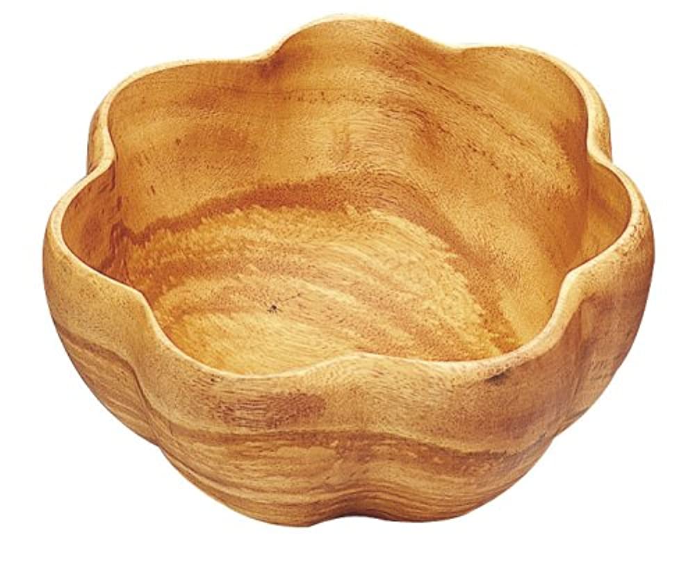 Pacific Merchants Acaciaware 6- by 3-Inch Acacia Wood Round Flared Serving/Salad Bowl