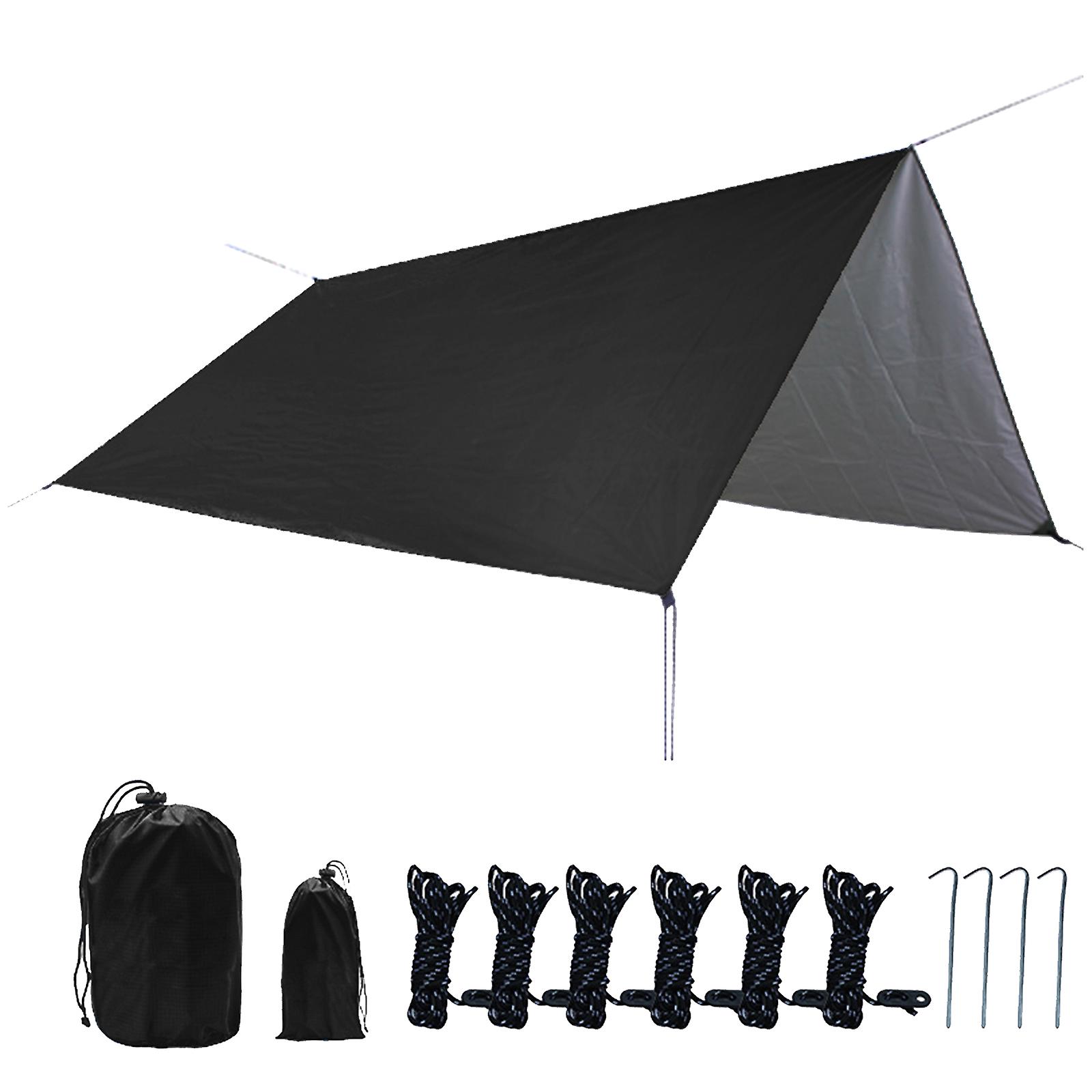 10 X 10 Ft Sail Canopy Waterproof Rain Fly Sun Shade Uv Resistant Heavy Duty Sand Sunshade With Pegs Rope Storage Bag For Outdoor Patio Garden Backyar