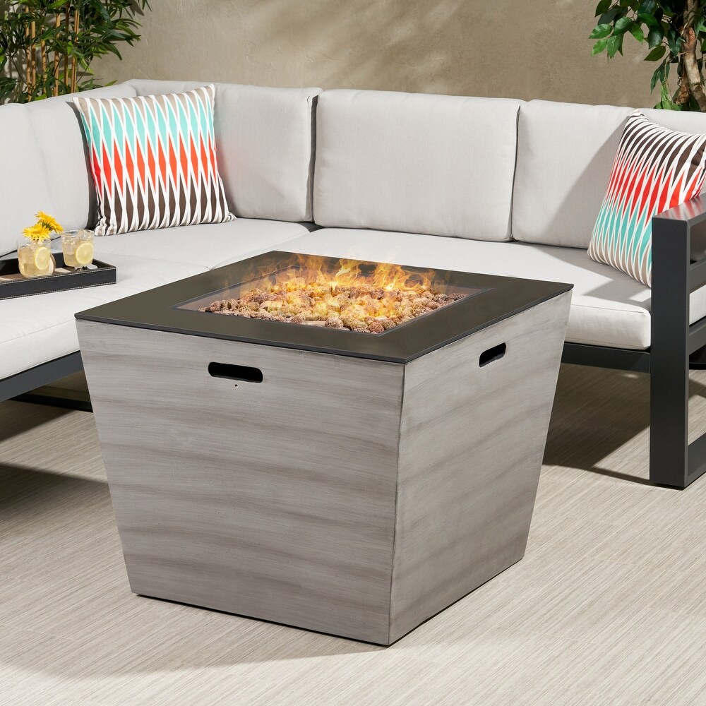 Langton Outdoor Modern 30 Inch Square Fire Pit by Christopher Knight Home   30.00\