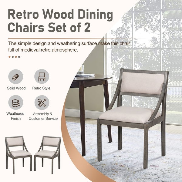 Wood Dining Chairs Set of 2