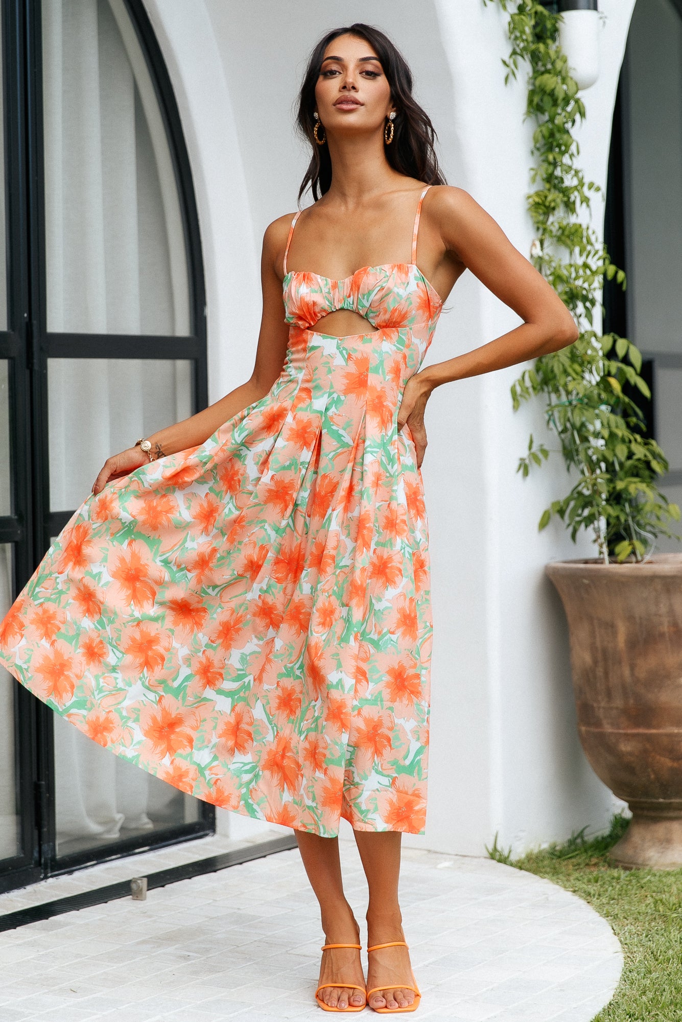 Sunny Skies Midi Dress Floral