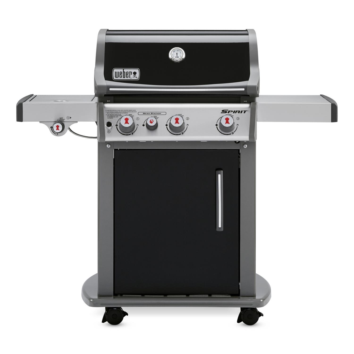 Weber Spirit E-330 Freestanding Propane Gas Grill With Sear Burner and Side Burner