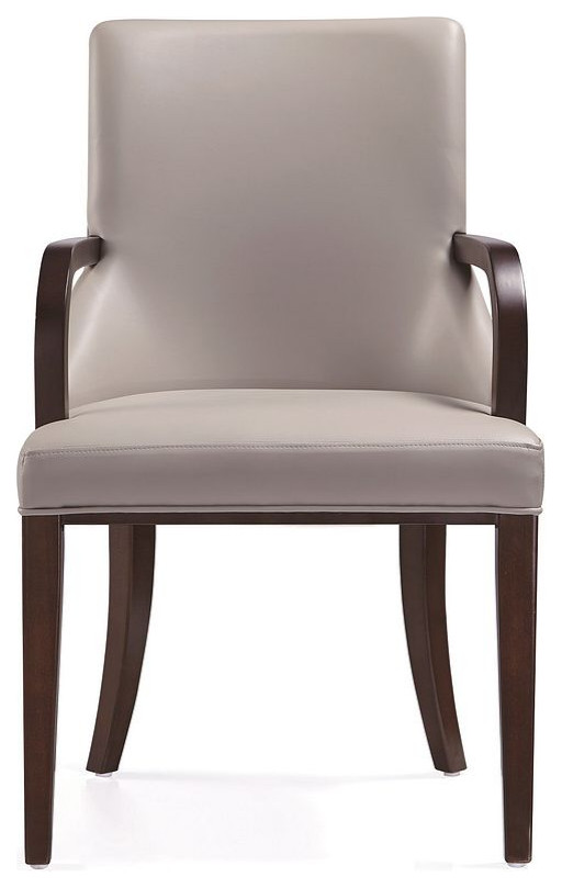 Shubert Faux Leather and Velvet Dining Armchair   Transitional   Dining Chairs   by Manhattan Comfort  Houzz