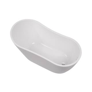 Vanity Art Limoges 55 in. Acrylic Flatbottom Bathtub in WhitePolished Chrome VA6531