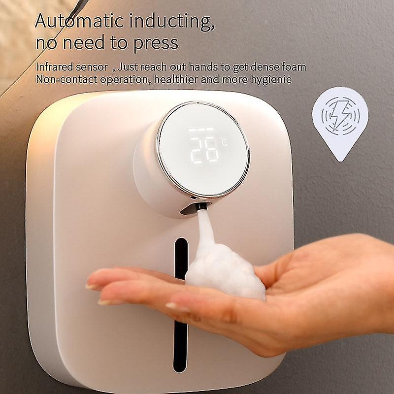 Liquid Foam Soap Dispenser With Temperature Digital Rechargeable Sensor Touchless Hand Sanitizer Machine For Bathroom