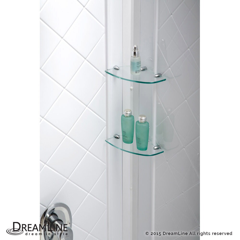 DreamLine Infinity Z 32 in. D x 60 in. W x 76 3/4 in. H Sliding Shower Door  Shower Base and Backwall Kit  Frosted Glass