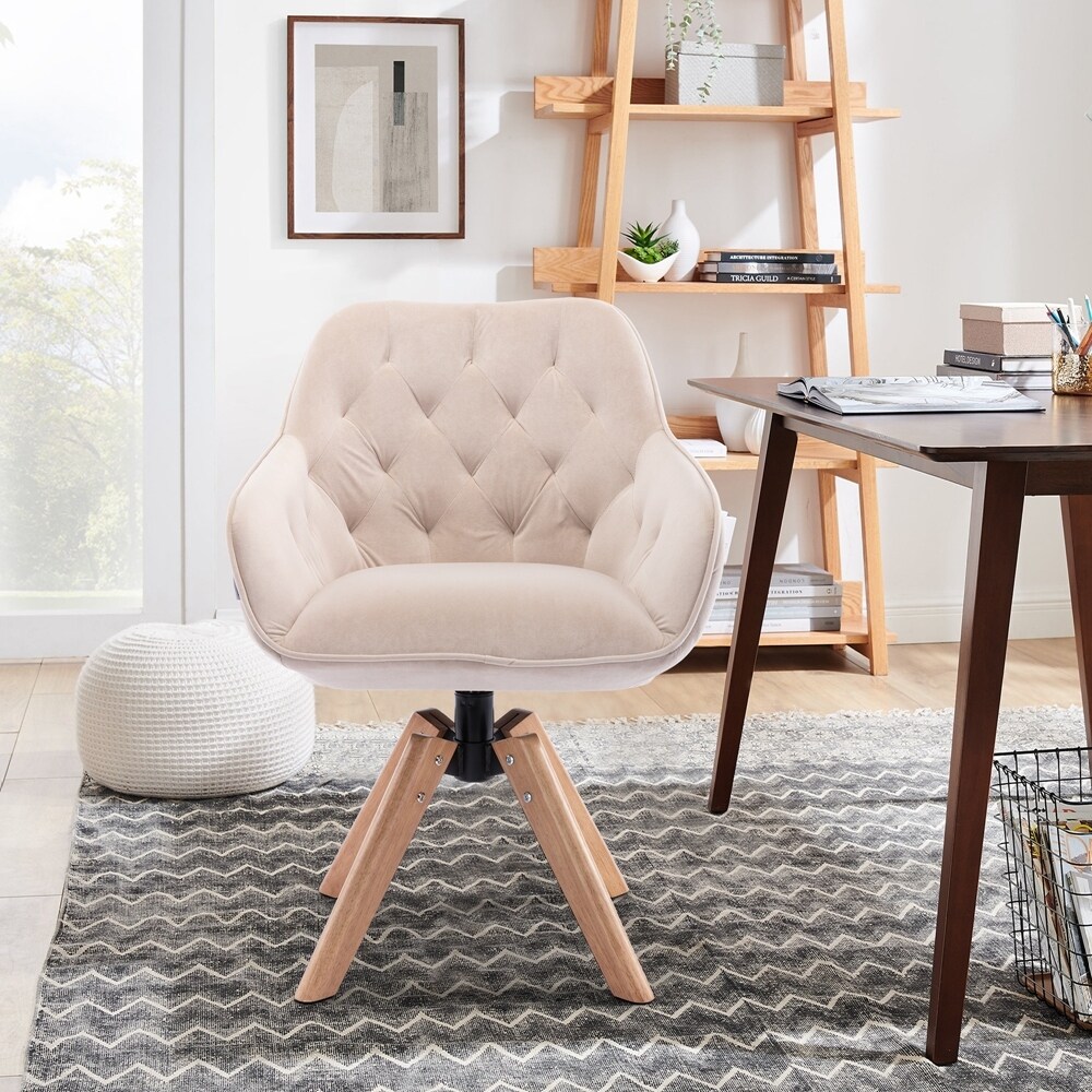 Solid Wood Tufted Upholstered Armless chair