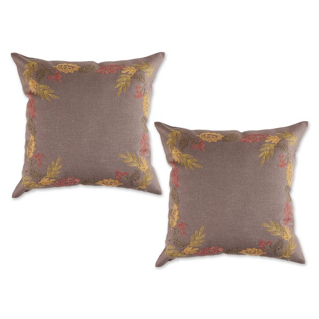 Shimmering Leaves Square Throw Pillow Covers Design Imports