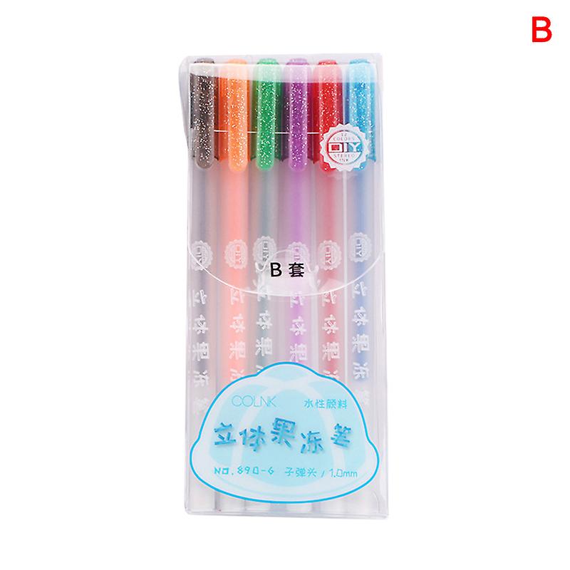 3d Glossy Jelly Ink Pen Set Colorful Diy Fluorescent Graffiti Gel Pen Gift For Kids(a)