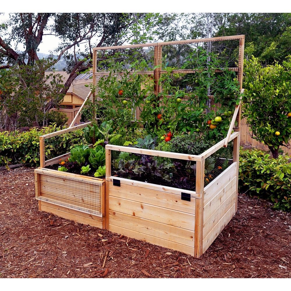 Outdoor Living Today 6 ft. x 3 ft. Garden in a Box with Trellis Lid RB63TO