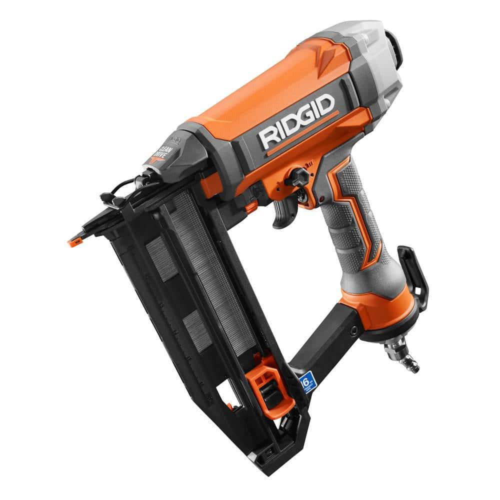 RIDGID Pneumatic 16-Gauge 2-1/2 in. Straight Finish Nailer with CLEAN DRIVE Technology R250SFF