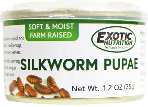 Exotic Nutrition Silkworm Pupae Hedgehog Treats， 1.2-oz can