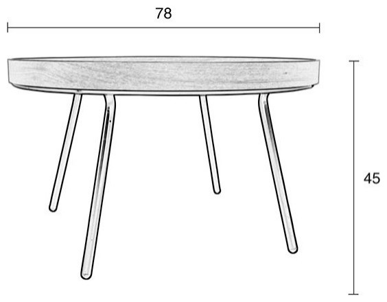 Removable Tray Coffee Table  Zuiver Oak Tray   Midcentury   Coffee Tables   by Luxury Furnitures  Houzz