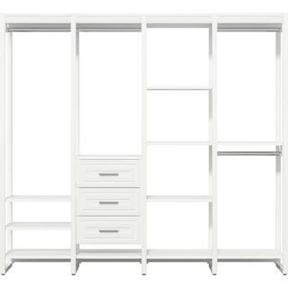 CLOSETS By LIBERTY 91 in. W White Adjustable Tower Wood Closet System with 3 Drawers and 15 Shelves HS45670-RW-08