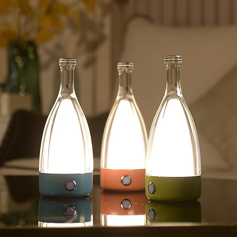 Hotel Bar Bottle Design Indoor Decoration Night Light Wine Bottle Rechargeable Table Led Lamp With Usb Charging Port Bedroom