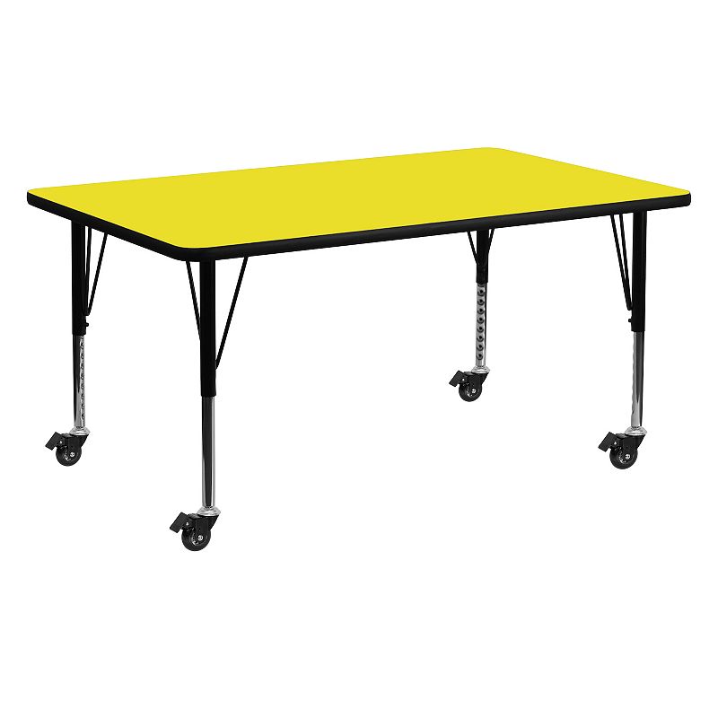 Emma and Oliver Mobile 24x60 Yellow HP Laminate Preschool Activity Table