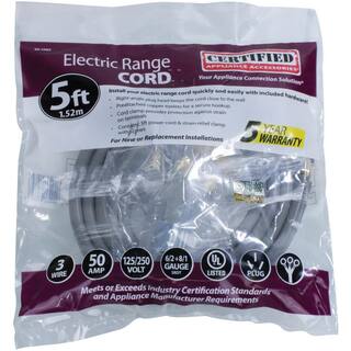 CERTIFIED APPLIANCE ACCESSORIES 5 ft. 63 3-Wire Eyelet 50-Amp Range Cord 90-1082