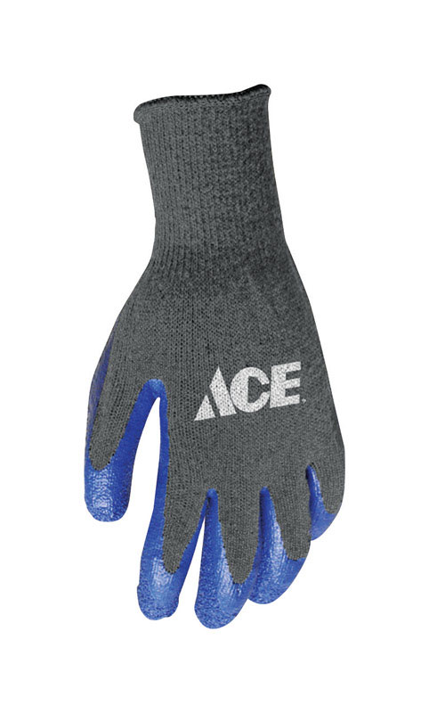 Ace Men\u0027s Indoor/Outdoor Coated Work Gloves Blue/Gray S 1 pair