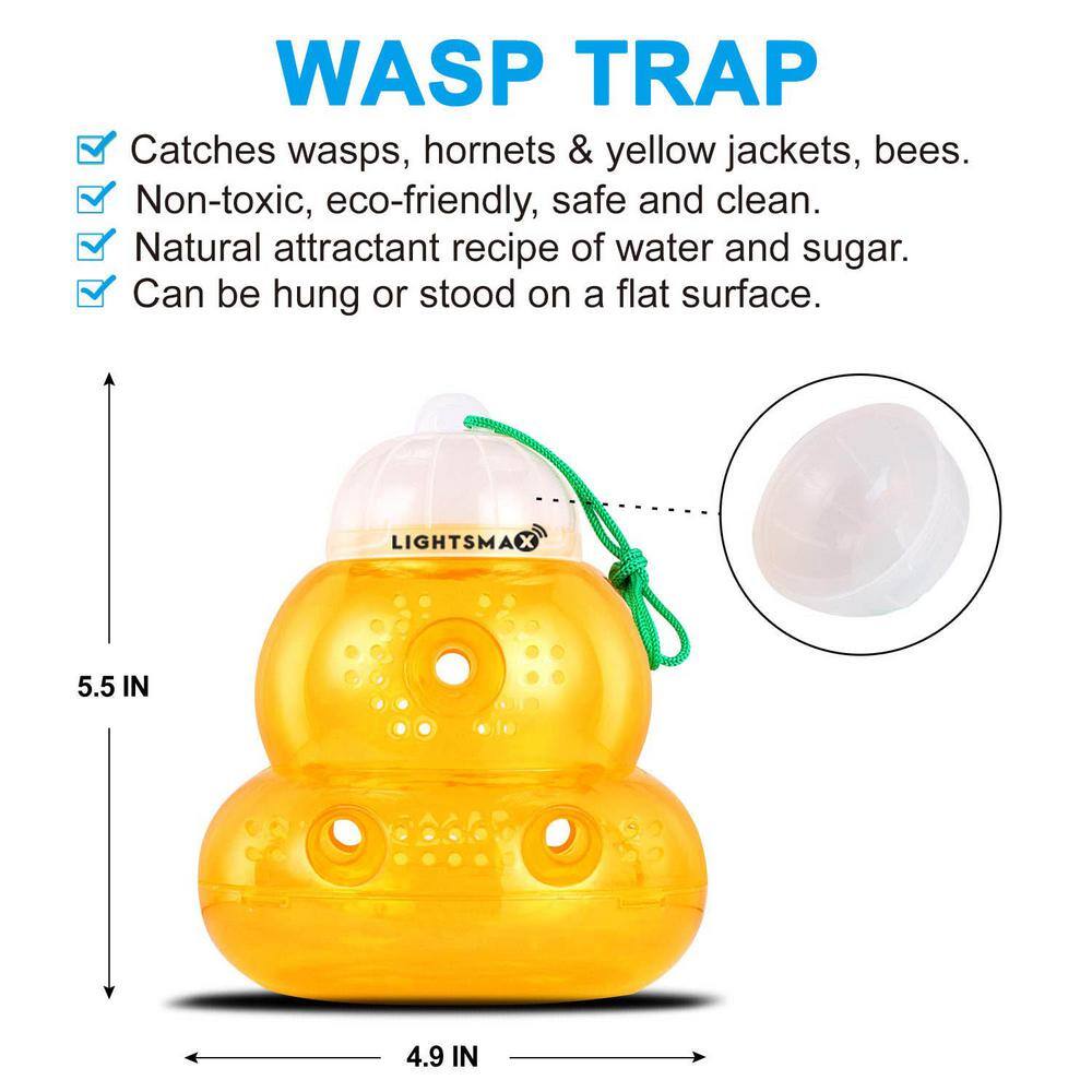 LIGHTSMAX Outdoor Reusable Insect Wasp and Hornet Trap (2-Pack) WSTPX2